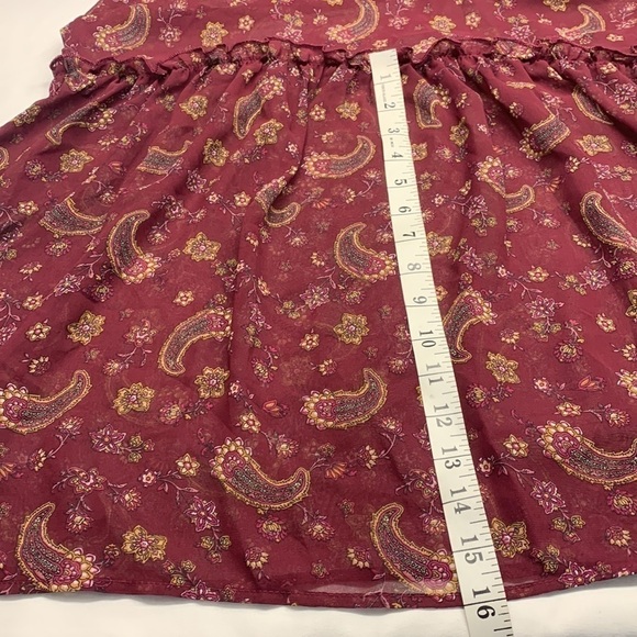 FOREVER 21 Floral Maxi Dress Tier Bottom Size Small Colour Burgundy - Picture 10 of 11